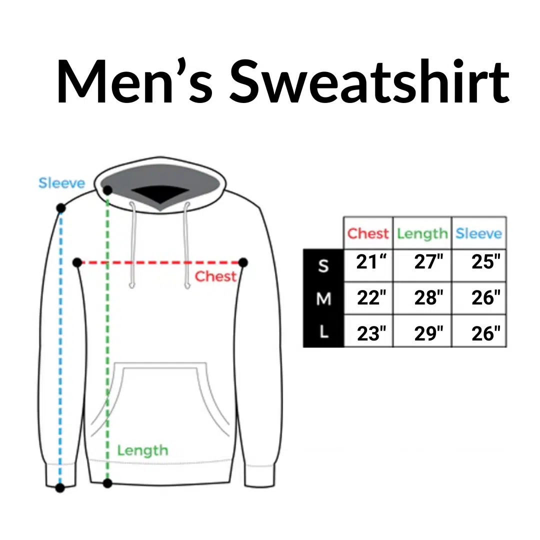 Men’s Sweatshirt Size Chart