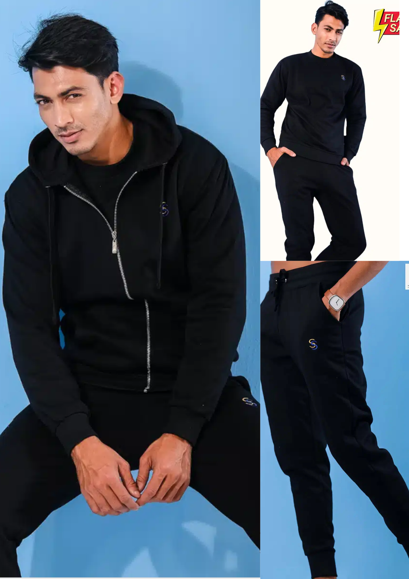 All In One. Trouser Hoodie With Chain and Sweatshirt Combo