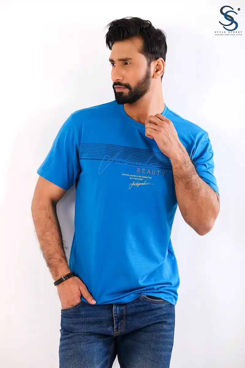 Premium Quality Mercerized Fabric Casual Embroidery T-Shirt - Image 2